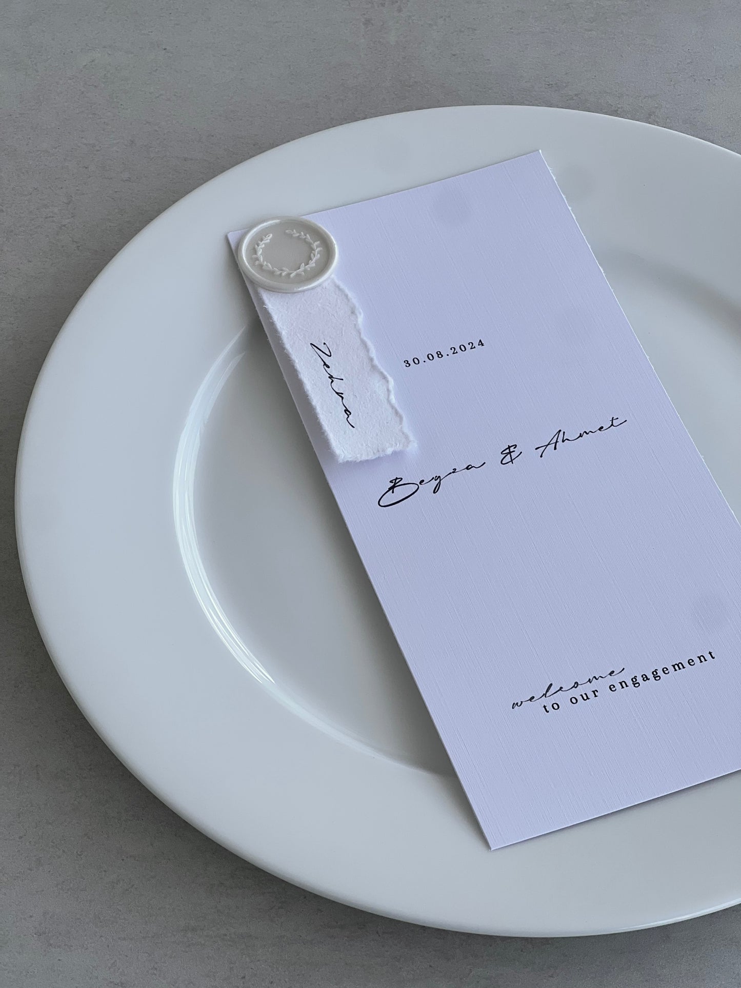 Platzkarte mit Namensetikett