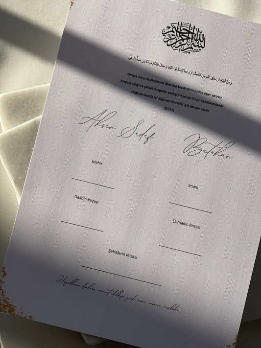 Hochzeitszertifikat, DIN A4 / Nikah Akdi