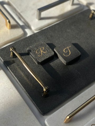 Marmortablett schwarz