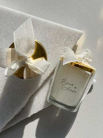 Kerzen im Glas, gold