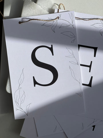 Standesamt Girlande, schwarz/weiß