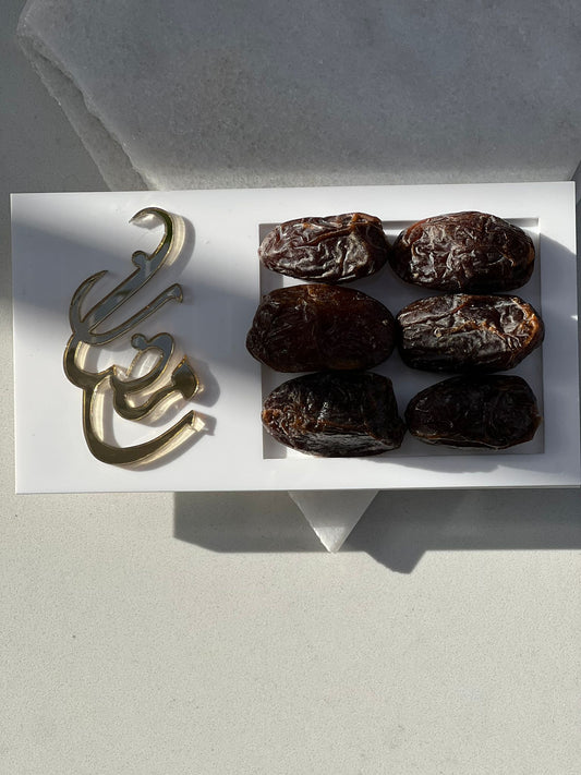 Tablett, weiß für Datteln zum Servieren oder Verschenken