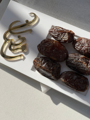 Tablett, weiß für Datteln zum Servieren oder Verschenken