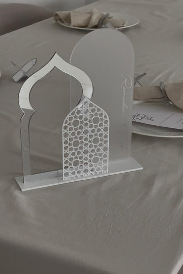 dekorative Ramadan Aufteller im 3er Set, silber