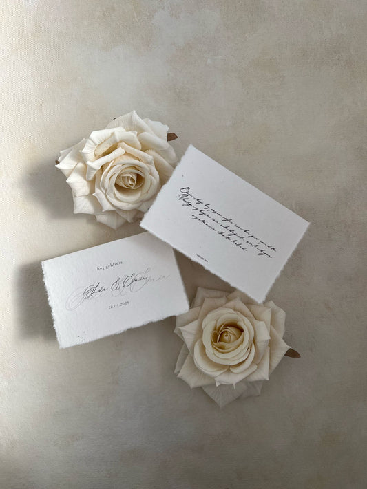 Tischkarte aus Baumwollpapier, minimalist