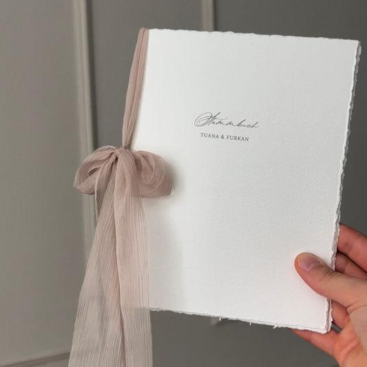 Stammbuch aus Büttenpapier, handgebunden