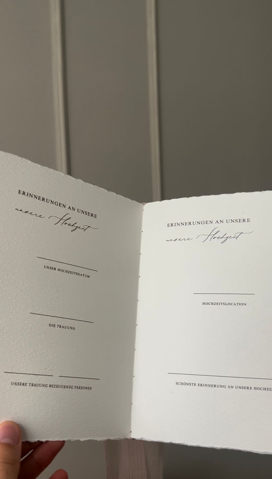 Stammbuch aus Büttenpapier, handgebunden