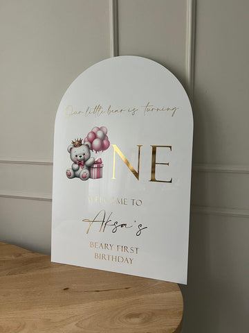 Geburtstagstafel / Empfangstafel mit Motiv