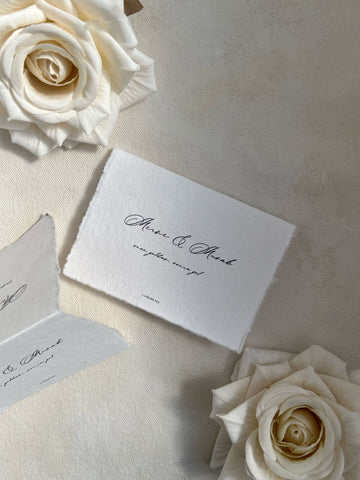 Tischkarte aus Baumwollpapier, timeless